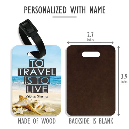Personalised Travel To Live Luggage Tags Set