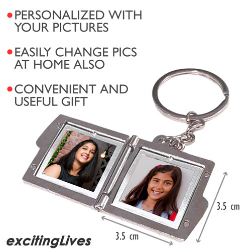 Personalised Two Frame Photo Keychain