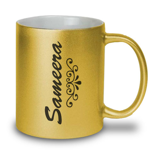 Gold And Silver Name Mugs Set Of Two
