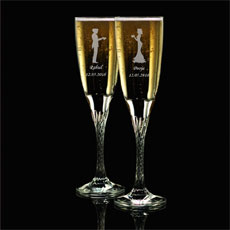 Couple Personalised Champagne Flutes