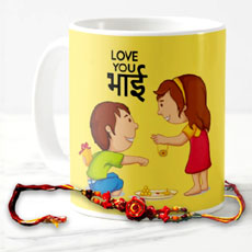 Love You Bhai Mug With Rakhi