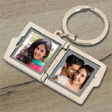 Personalised Two Frame Photo Keychain