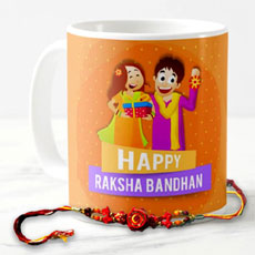 Happy Raksha Bandhan Mug With Rakhi