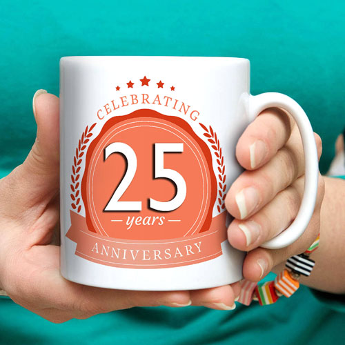 25th Anniversary Mugs Set Of Two