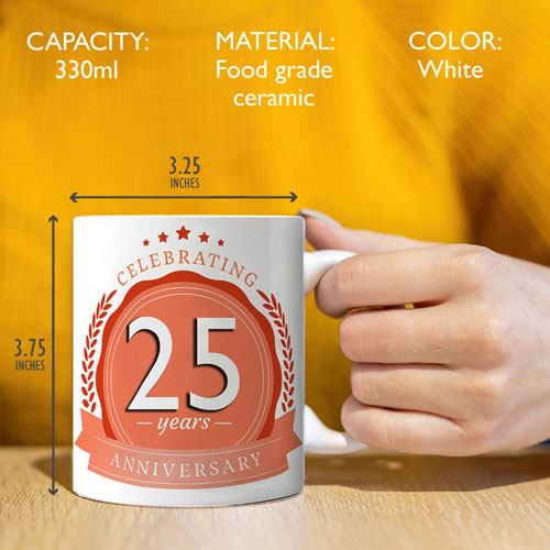 25th Anniversary Mugs Set Of Two