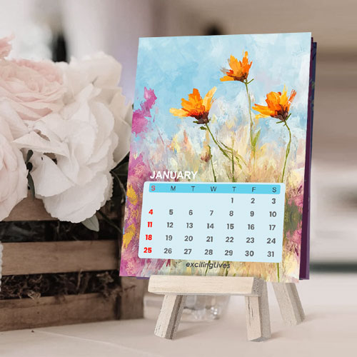 Mini Desktop Calendar Of Paintings