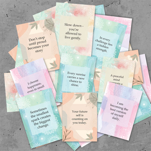 Positivity Cards With Easel