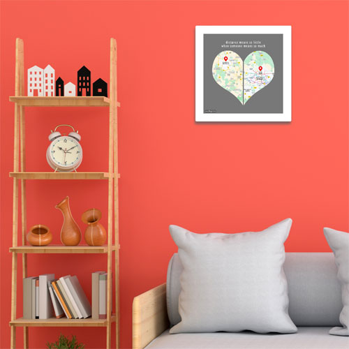 City Heart Map Personalised Frame