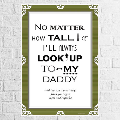 Look Up To Daddy Personalised Poster