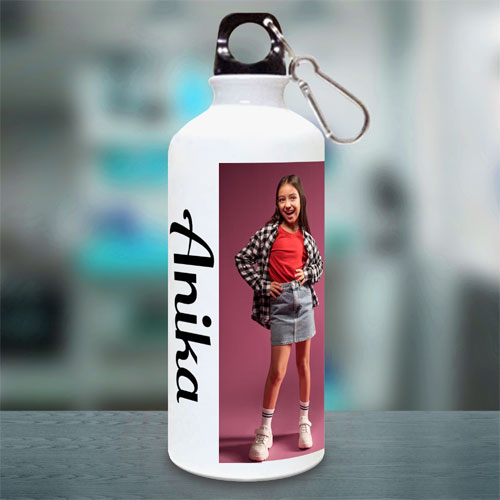 White Personalised Sipper Bottle