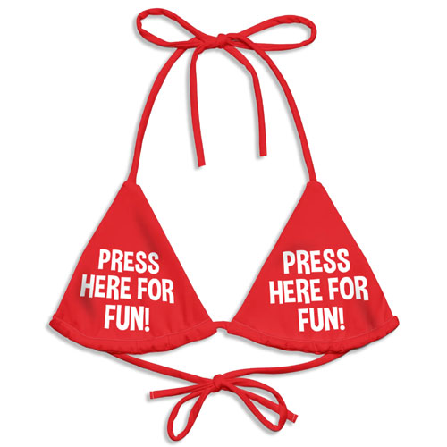 Press Here For Fun Bikini Top