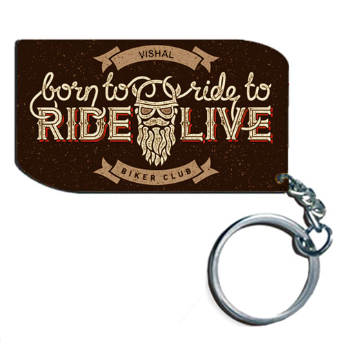 Born To Ride Personalised Keychain