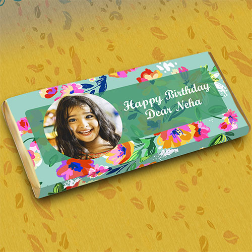 Flowers Personalised Photo Chocolate