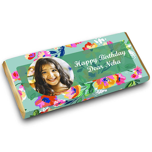 Flowers Personalised Photo Chocolate