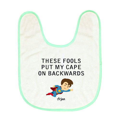 Superhero Personalised Baby Bib