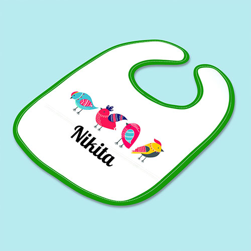 Cute Birdy Personalised Bib