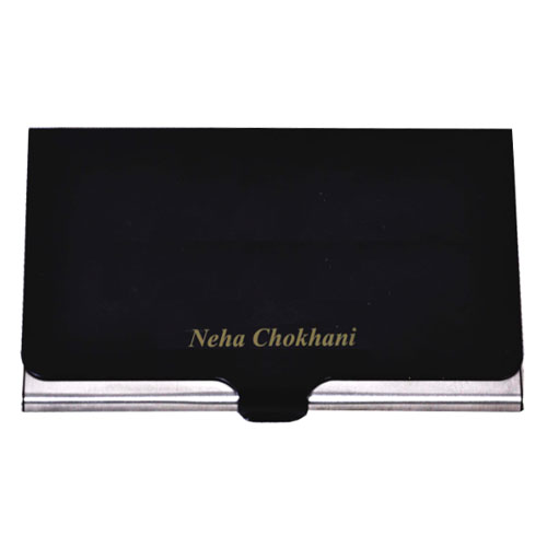 Engraved Visiting Card Holder Dark