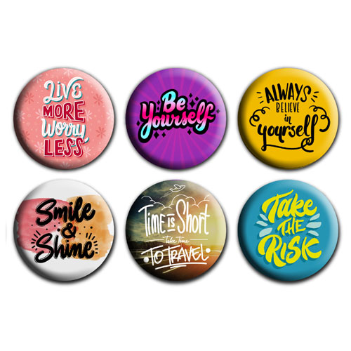 Funky Fashion Badges Set Of Six