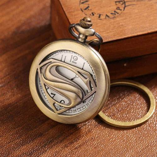 Super Man Vintage Pocket Watch