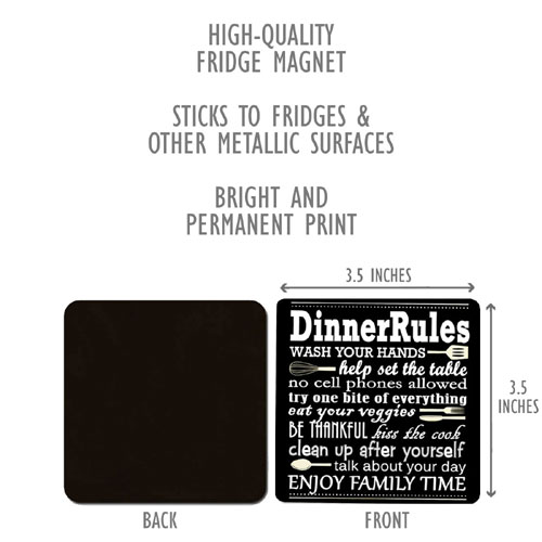 Dinner Rules Fridge Magnet