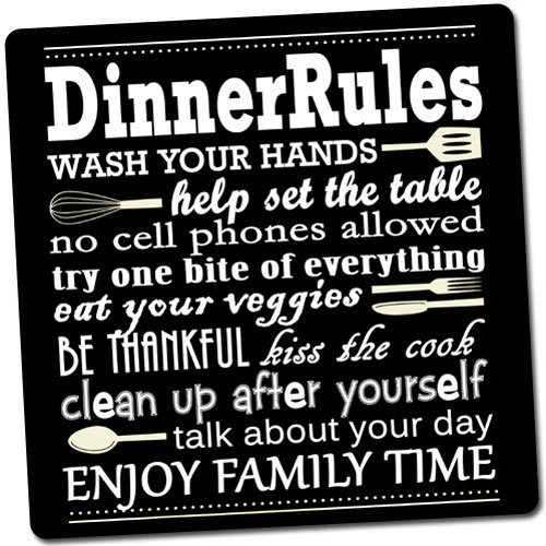 Dinner Rules Fridge Magnet