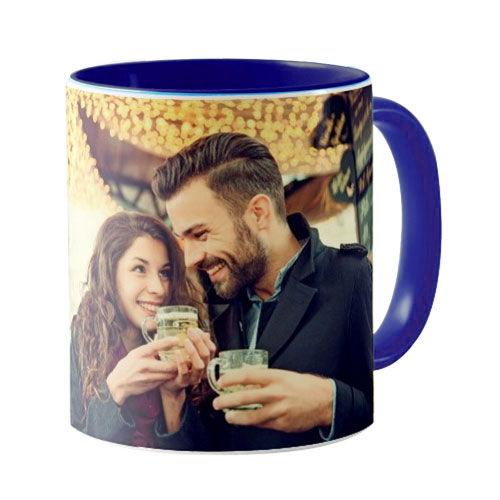 Blue Personalised Photo Mug