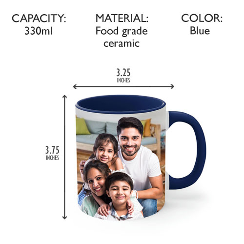 Blue Personalised Photo Mug