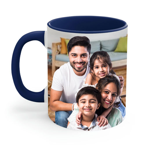 Blue Personalised Photo Mug