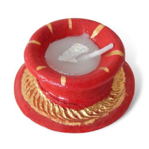 Red Diya Set Of Six