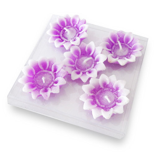 Flowers Floating Candles Set Of Five