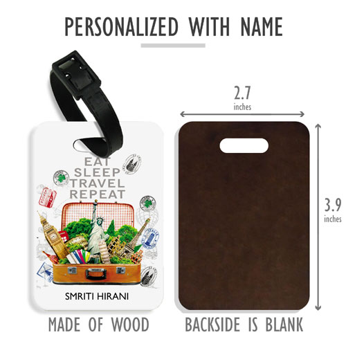 Personalised Eat Sleep Travel Luggage Tags Set