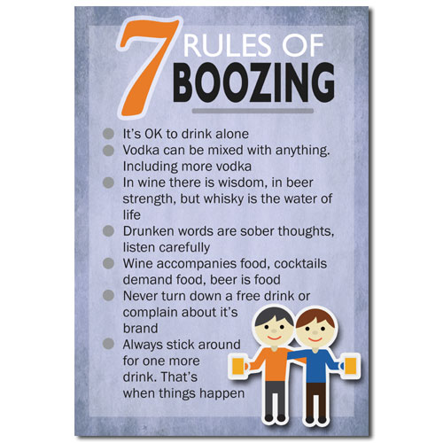 Seven Rules Of Boozing Poster