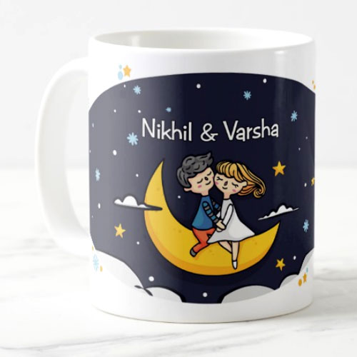 Love On The Moon Personalised Mug