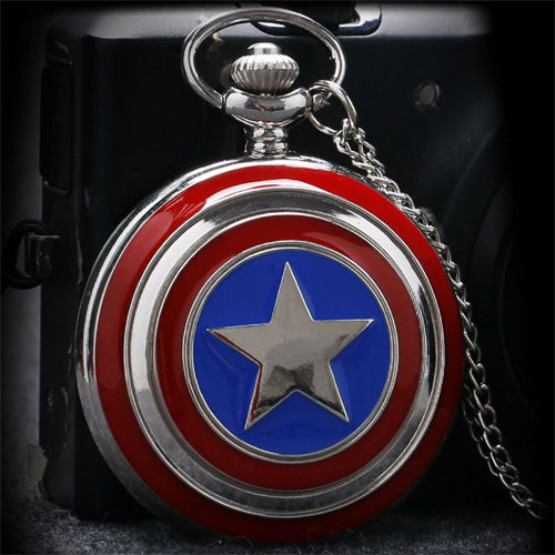 Captain America Retro Pocket Watch