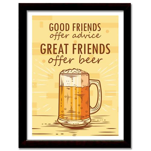 Great Friends Offer Beer Framed Print