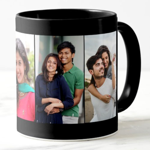 Black Personalised Photo Mug