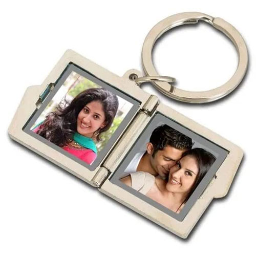 Personalised Two Frame Photo Keychain