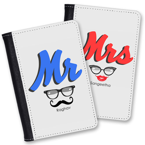 Couples Personalised Passport Covers Set Of Two