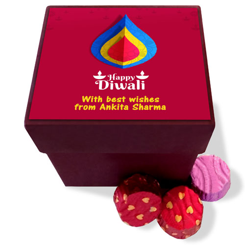 Personalised Red Diwali Chocolates Box