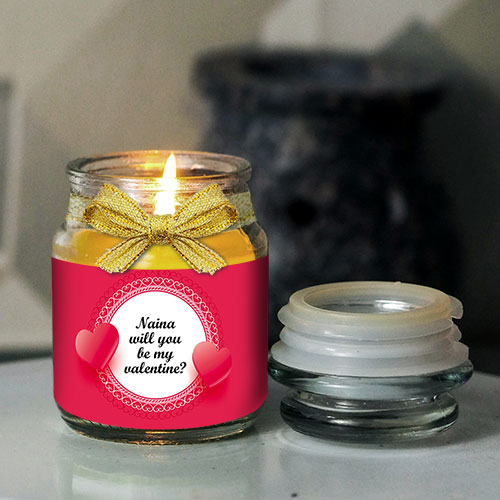Personalised Be My Valentine Candle
