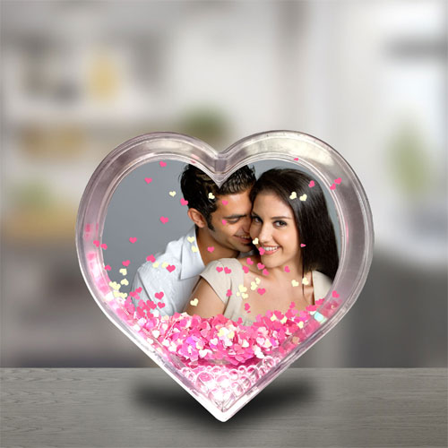Floating Hearts Personalised Glass Frame