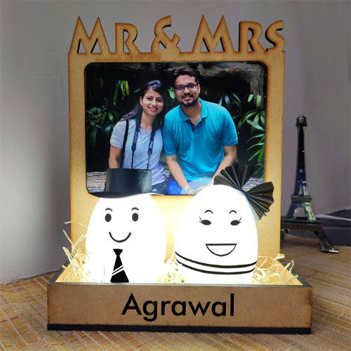 Happy Married Couple Photo Lamp