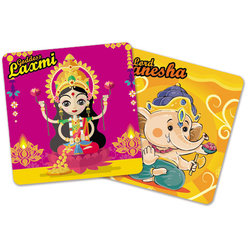 Cute Laxmi Ganesha Magnets Set