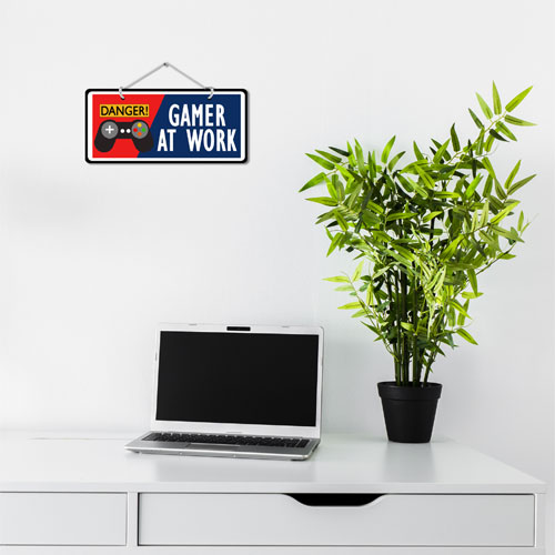 Gamer At Work Wall Hanging