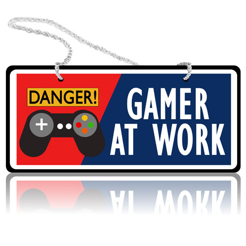 Gamer At Work Wall Hanging