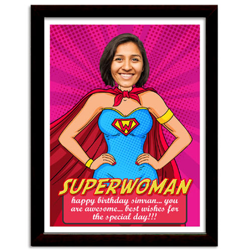 Super Woman Personalised Framed Print