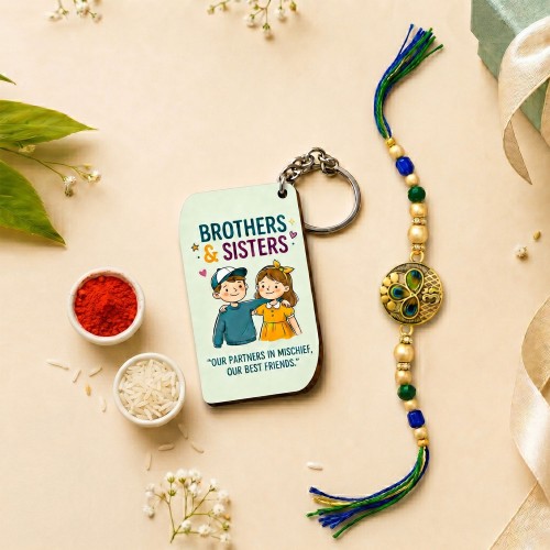 Rakhi With Keychain Hamper