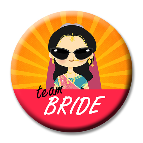 Team Bride Badges Set Of Fifteen - wedding party gifts - Rs.375