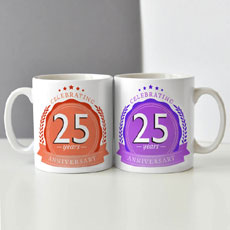 25th Anniversary Mugs Set Of Two