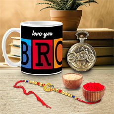 Rakhi Motorcycle Watch Mug Combo